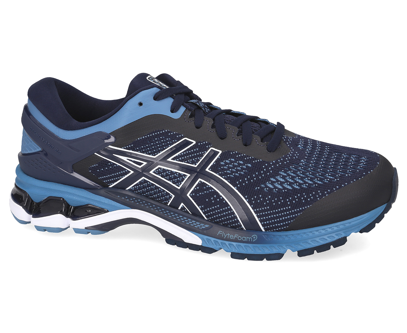 ASICS Men's GEL-Kayano 26 2E Wide Fit Running Shoes - Midnight/Grey ...