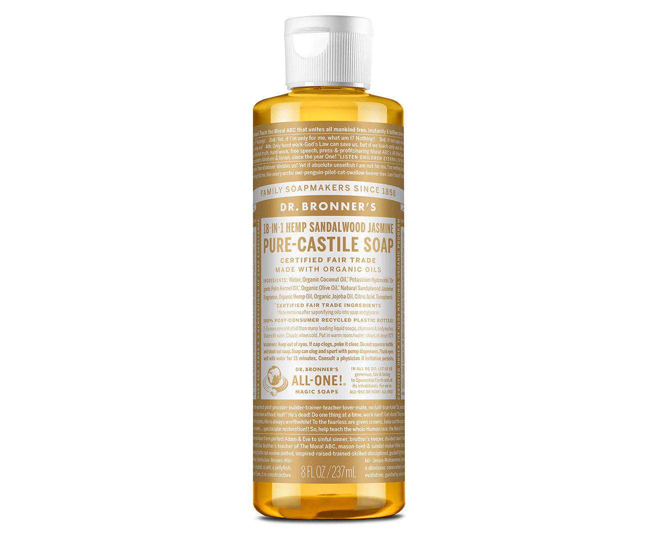 Dr Bronner's Pure-Castile Liquid Soap Sandalwood Jasmine 237mL