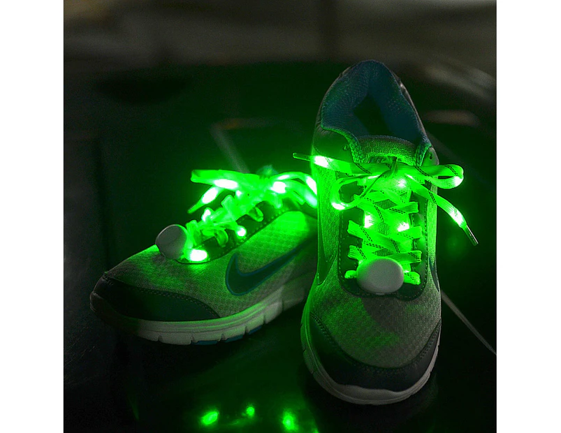 LED Flash Luminous Shoe Laces Shoelaces Platube Multi 5 Colour Light Up Glow Part - Fresh Green