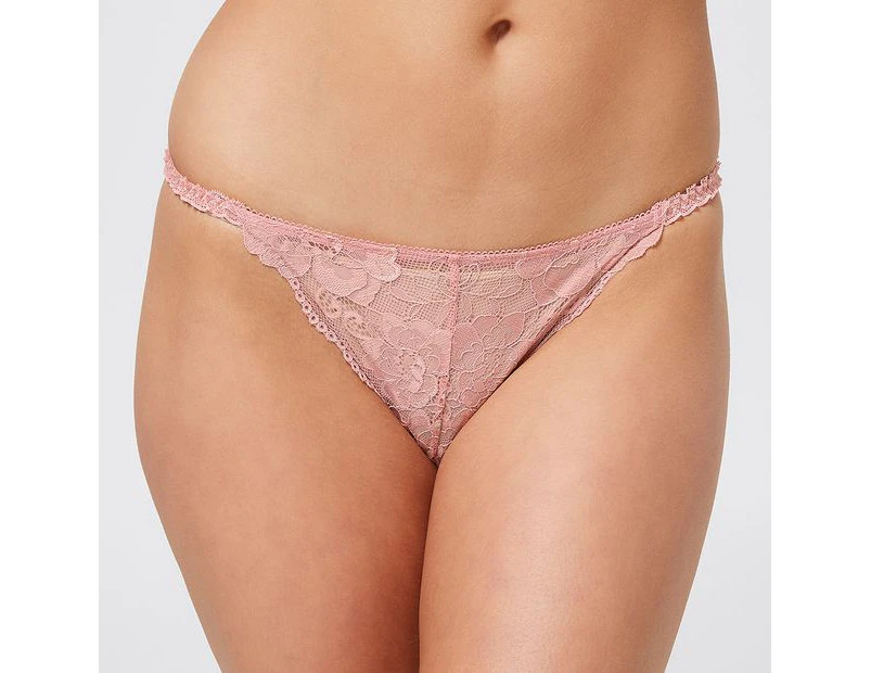 Lily Loves Layla Lace String Bikini Briefs - Pink - Pink