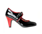 Joe Browns Womens Leather Mary Jane Shoes (Black/Red) - JB464