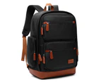 POSO 15.6 Inches Laptop Bag Nylon Computer Backpack-Black