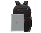 POSO Laptop Backpack 17.3 Inch Computer Bag-Canvas Black