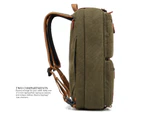 CoolBELL Convertible Backpack Messenger Bag Fits 17.3 Inch Laptop-Canvas Green