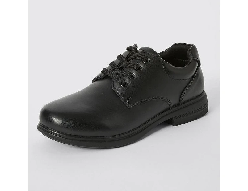 Gro Shu Lace Up Leather School Shoe - Black - Black