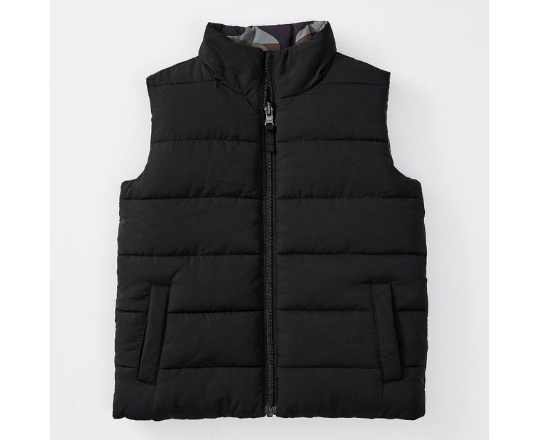 Target Reversible Camouflage Puffer Vest - Black - Multi | Catch.com.au