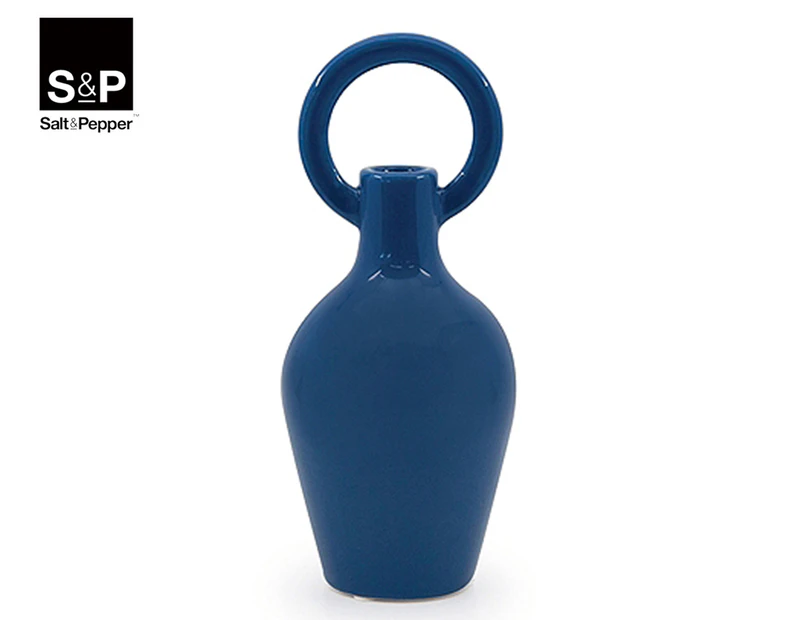 Salt & Pepper 8x21cm Blau Vase with Top Handle - Blue