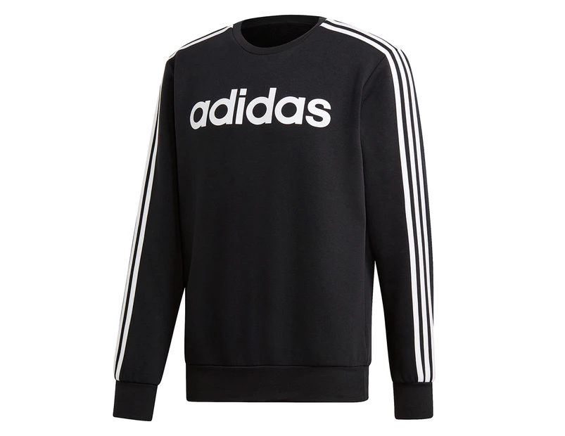 Adidas Men's Essentials 3-Stripe Sweatshirt - Black/White