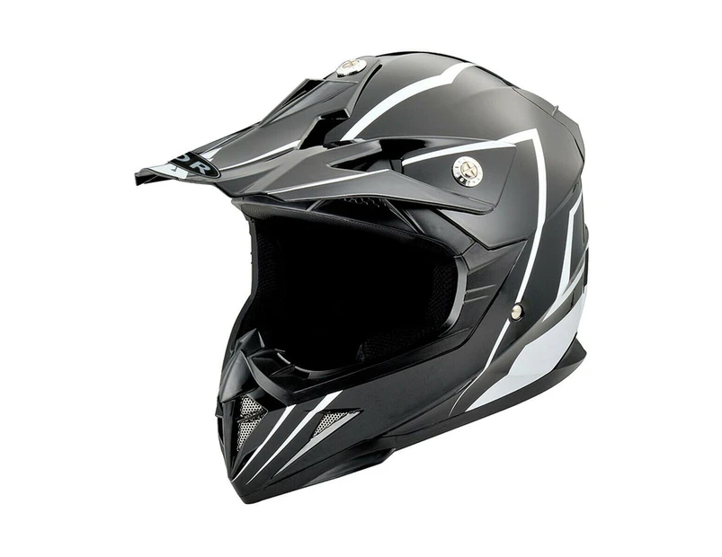 Black Motorcycle Motocross Sports Motorbike Helmet for Kids/Youth/Boy/Girl/Children - Black