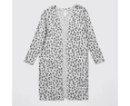 Target Animal Print Longline Knit Cardigan - Grey - Grey