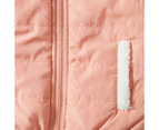 Piping Hot Puffer Vest - Pink/White - Pink