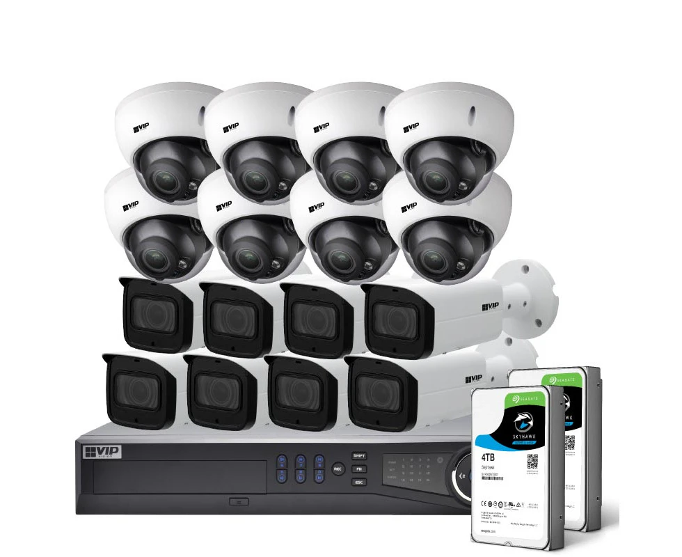 VIP Vision Pro Series 16 Camera 8.0MP IP Surveillance Kit (Motorised, 8TB)