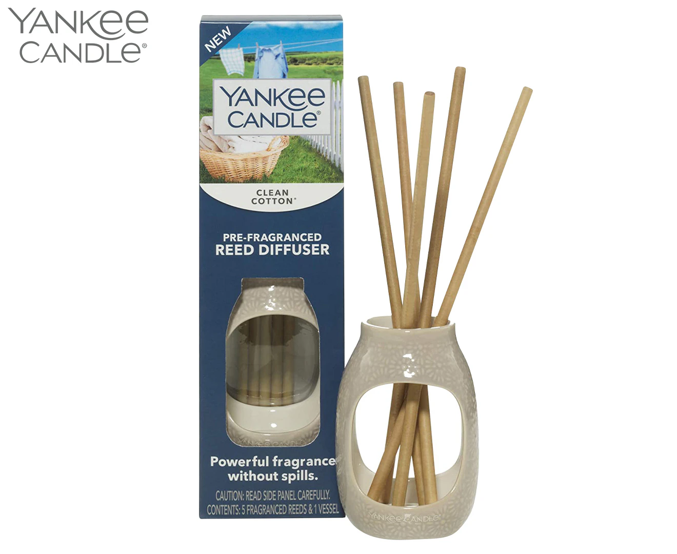 Yankee Candle Pre-Fragranced Reed Diffusers Kit - Clean Cotton