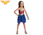 Warner Bros. Girls' Wonder Woman Costume - Red/Blue/Gold