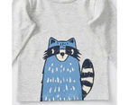 Target Baby Organic Cotton Raccoon Print Long Sleeve Top - Grey - Grey
