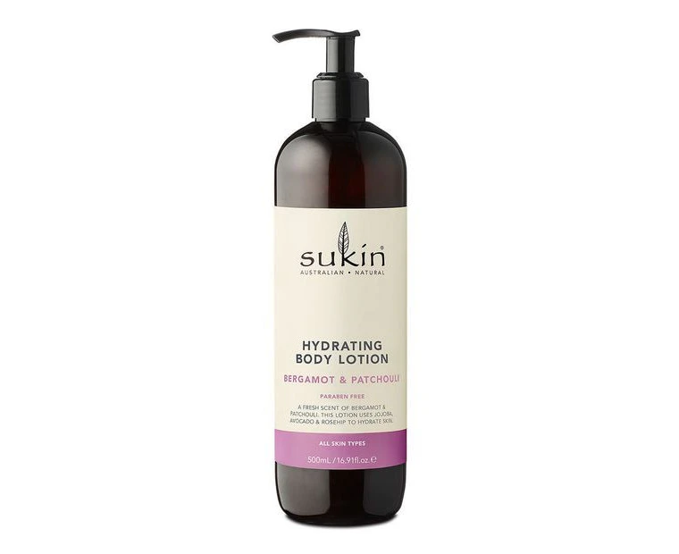 Sukin Hydrating Body Lotion Bergamot & Patchouli 500ml