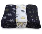 Bubba Blue Bamboo Muslin Swaddle Wraps 3-Pack - Night Sky 2