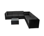 Dreamo 8PCS Outdoor Furniture Modular Lounge Sofa Lizard - Black