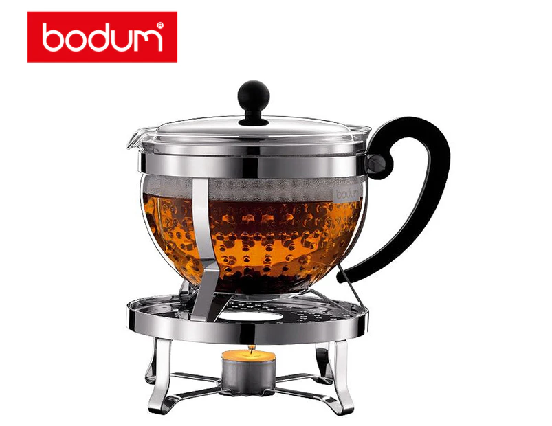 Bodum 1.3L Chambord Teapot With Rechaud Set