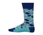 Alfani Men's Socks Window Diamonds - Color: Navy Aqua