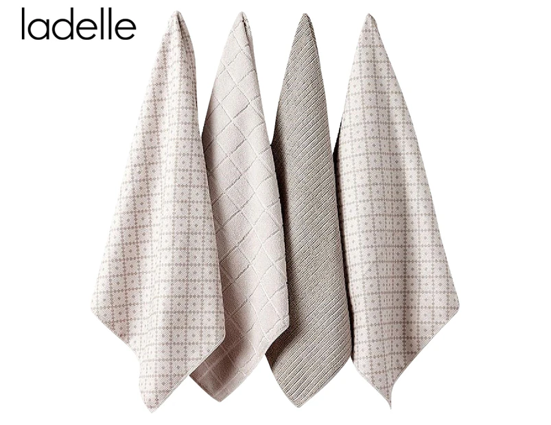 Ladelle Carver Microfibre Tea Towels 4-Pack - Taupe