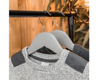 Harbour Housewares Wooden Children's Clothes Kids Coat Hanger with Trouser Bar & Notches - Grey