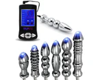 Electric Shock Butt Plug Electro Play Stainless Steel Anal Beads BDSM Kink Fetish * - A2