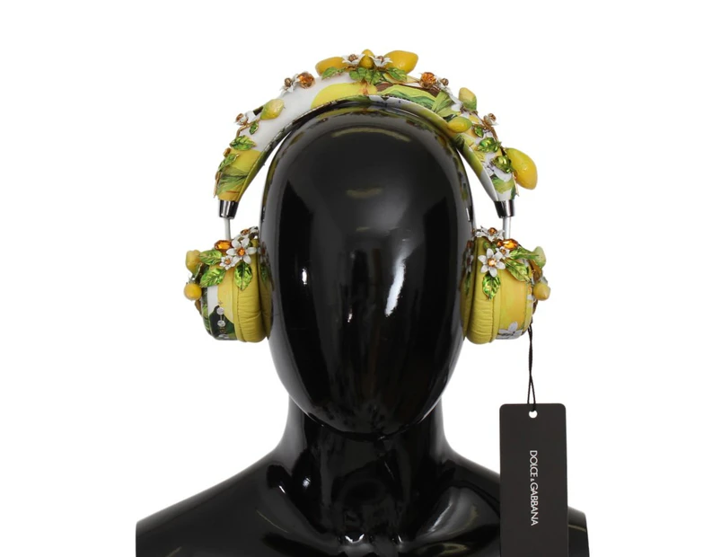 Lemon Crystal Wireless Leather Headphones
