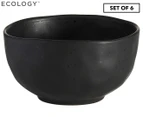 6 x Ecology 14cm Speckle Noodle Bowls - Ebony