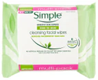2 x Simple Cleansing Facial Wipes 25pk