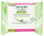 Simple Kind to Skin Facial Wipes Cleansing Twin Pack 50 Pack