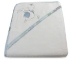 Peter Rabbit 80x80cm Hop Little Rabbit Hooded Towel - Blue/White