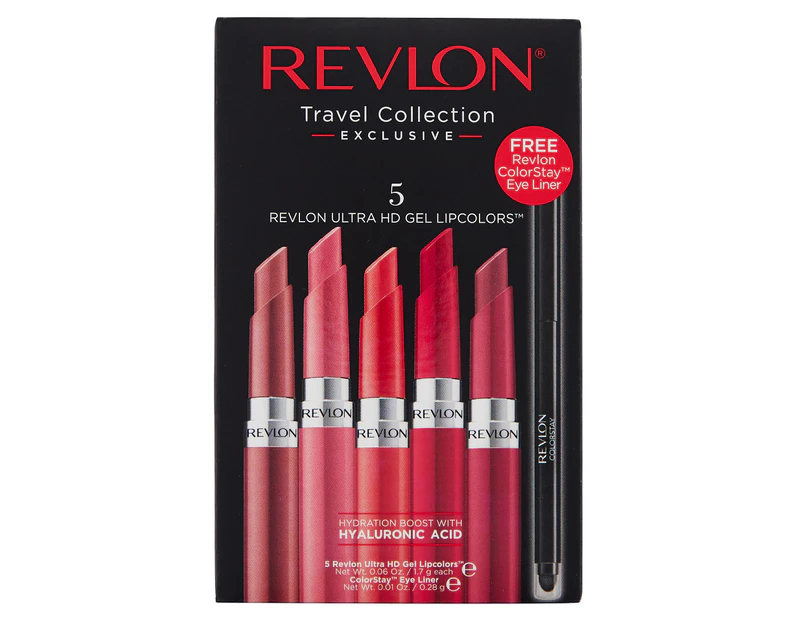 Revlon 5-Piece Ultra HD Gel Lip Colour Set + Bonus ColourStay Eyeliner