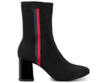 Tommy Hilfiger Women's Knitted Heeled Boots - Black