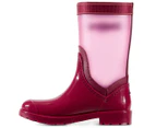 Tommy Hilfiger Women's Translucent Detail Rain Boots - Beet Red