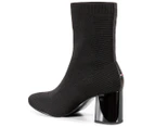 Tommy Hilfiger Women's Knitted Heeled Boots - Black