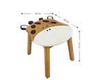 Kids Wooden Table + 2 Chairs Set Giraffe Design Carved Timber Children Furniture