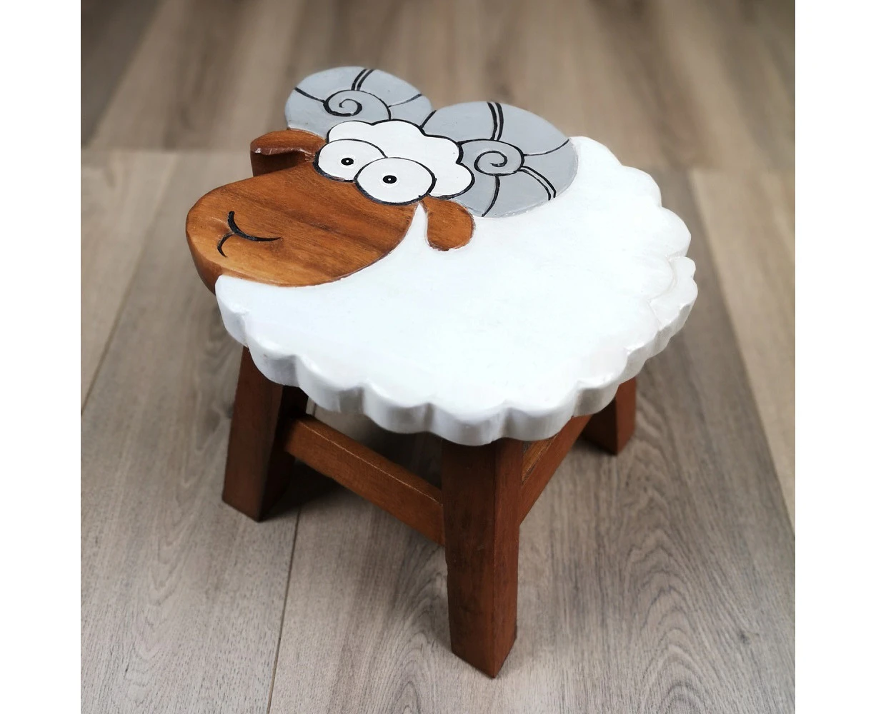 Kids Wooden Stool Ram MANGO TREES Children Chair Toldder Step Stool