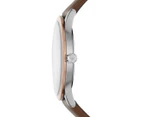 Emporio Armani Men's 44mm Giovanni Leather Watch - Brown/White