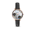 Fossil Jacqueline Three-Hand Black Floral Leather Watch ES4535P