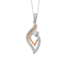 Bevilles Two Tone Cubic Zirconia Open Marquise Necklace in Sterling Silver 0