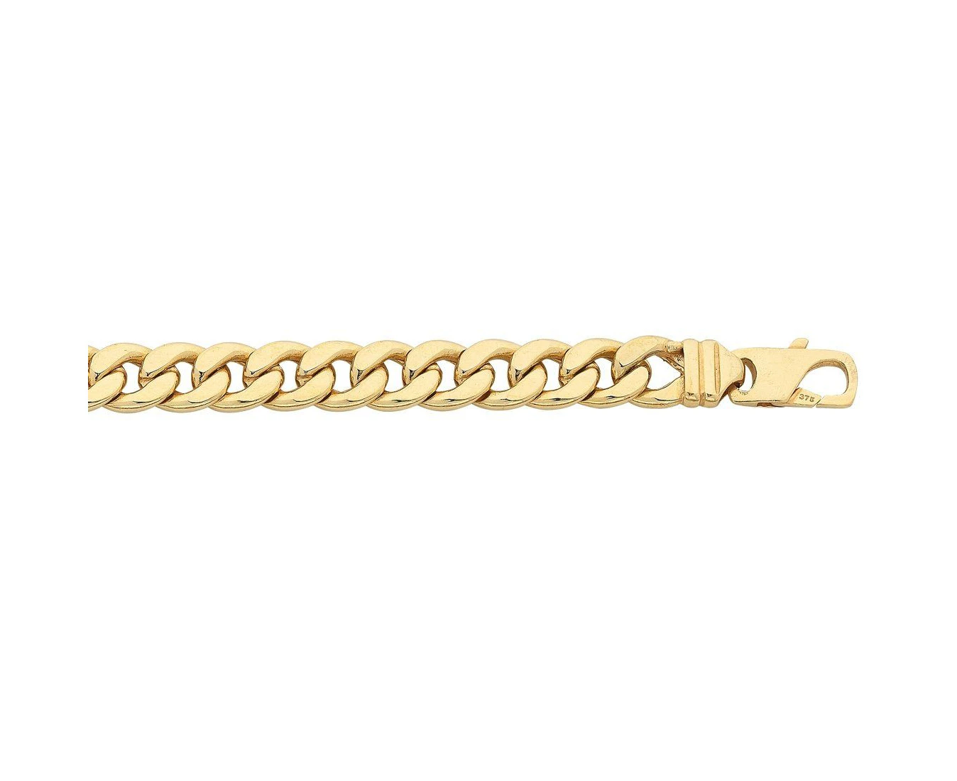 Bevilles Curb Link Bracelet 9ct Yellow Gold Infusion 21cm - Yellow Gold