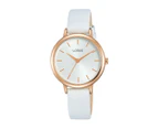 Lorus Quartz Ladies White Dial Leather Watch Model RG246NX-8