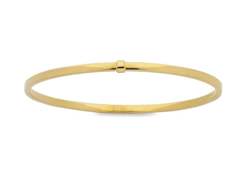Bevilles 9ct Yellow Gold Silver Infused Bangle - Yellow Gold