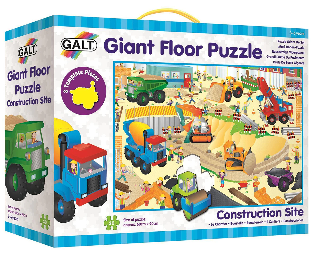 30pc Galt Construction Site Kids/Childrens Giant Floor Jigsaw Puzzle 3y+