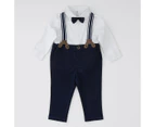Target Baby Shirt, Pant, Suspenders and Bow Tie Set - Navy Blue/White - Multi