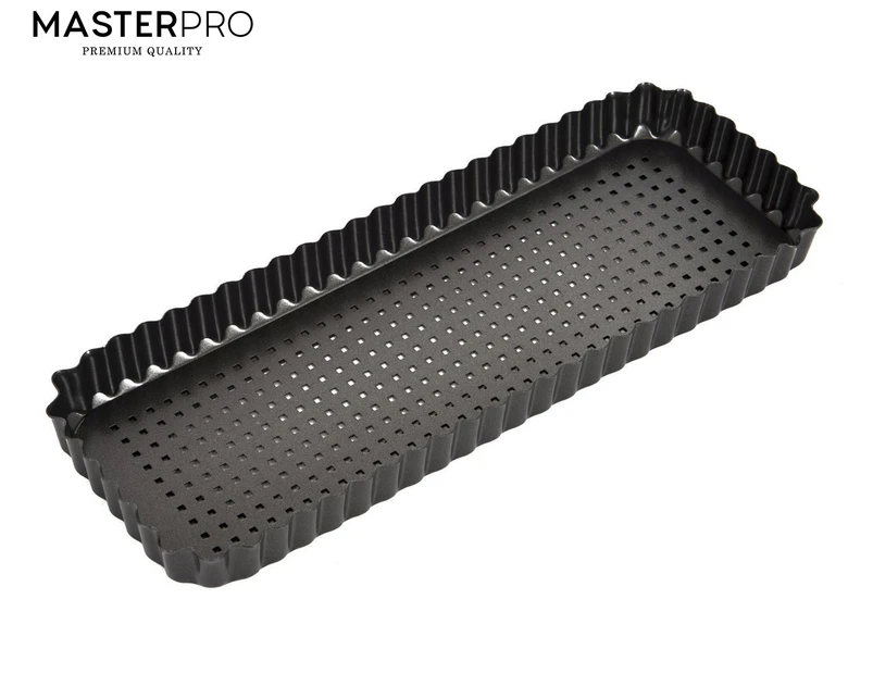 MasterPro 36x13cm Crispy Bake Non-Stick Loose Base Flan Tin