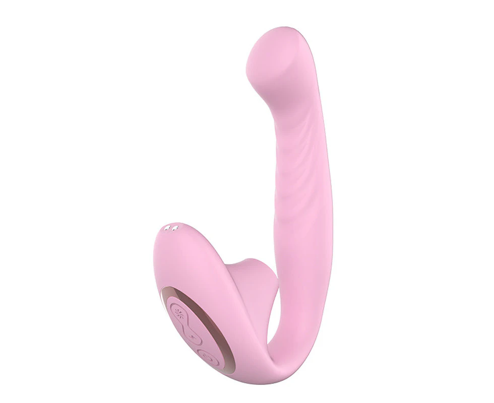 JRL 2 in 1 Bendable Suction Vibrator G-Spot Clitoral Stimulator - Pink