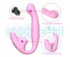 JRL 2 in 1 Bendable Suction Vibrator G-Spot Clitoral Stimulator - Pink