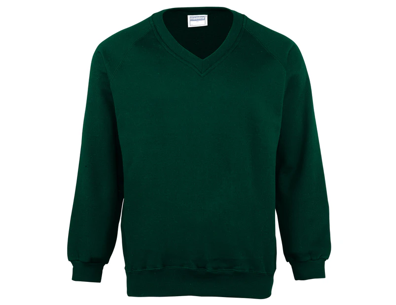 Maddins Mens Coloursure V-Neck Sweatshirt (Bottle Green) - RW844